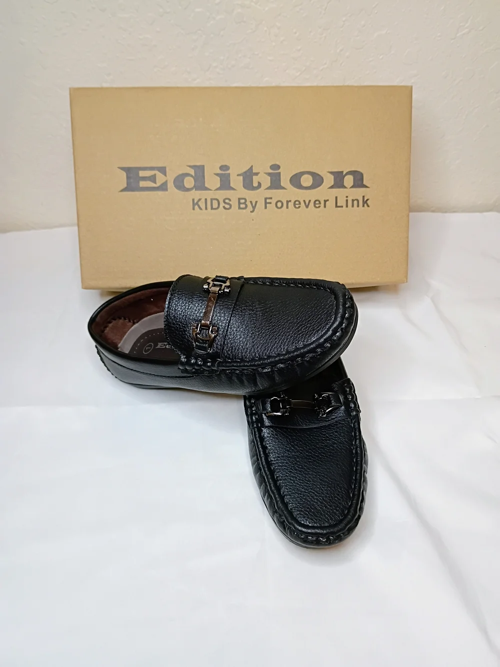 Kids Black Slip-On Loafers for Boys